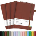 Oucaru 4 Pack A5 Lined Journal Notebook for Writing, 180 Pages - color: Brown, size: 4 Pack