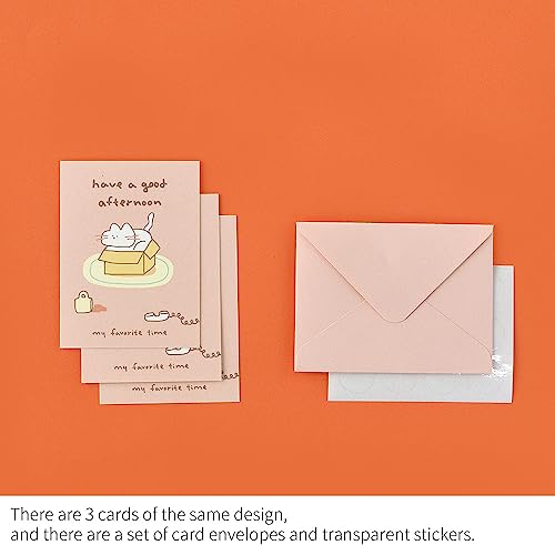Monolike Day-by-day Card, Story town afternoon Ver.1 - Mix 36 Mini Single cards, 36 envelopes, 36 stickers Package - color: Story town afternoon Ver.1