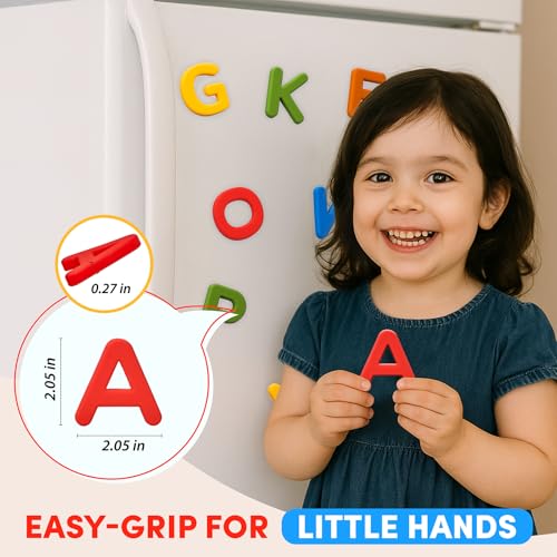 JoyCat Soft Silicone Magnetic Alphabet Letters, 26 Uppercase(Vibrant Color) - color: Vibrant Color