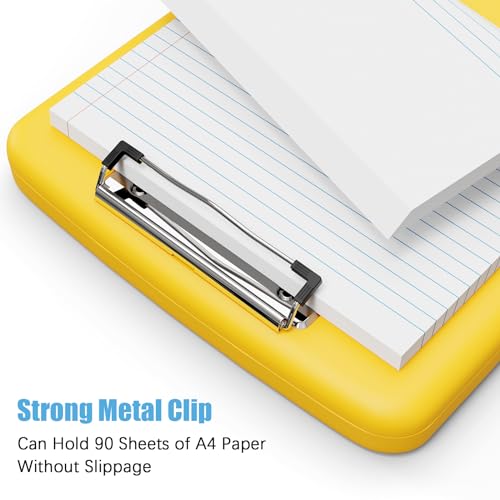 Hongri Clipboard with Storage with Pencil Case, 8.5 x 11 Storage Clip Board - color: Yellow