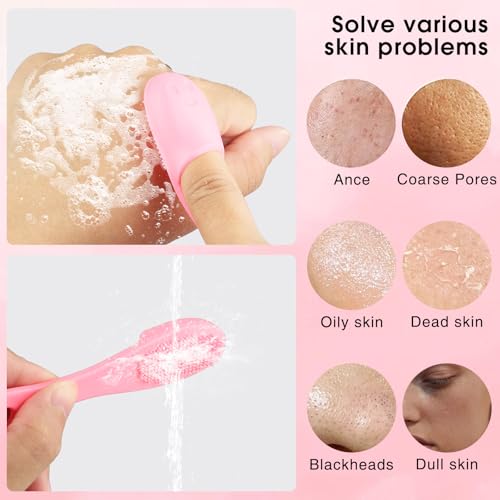 8 Pack Pore Brush for Face, Nose Scrubber for Removing Blackhead, Silicone Manual Facial Scrubber