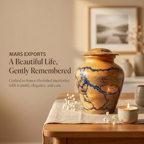 Mini Cremation Handmade Urn | 20 Cu Inches | SharingSmall Portion of Ashes | Small Wooden Keepsake Urn for Human Ashes | Decorative Memorial Ashes Keepsake - size: Small