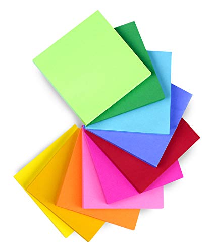 Hygloss Note Paper Cube - 3" Square Non-Sticky Memo Pad - 500 Sheets in 10 Assorted Bright Colors - Note Cubes - Perfect for Office & School Supplies - Not Sticky - color: 10 Assorted Colors, size: 3" x 3", 500 Sheets