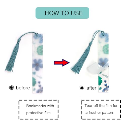 8 Pcs Clear Floral Bookmarks, Elegant Book Accessories Gift Set
