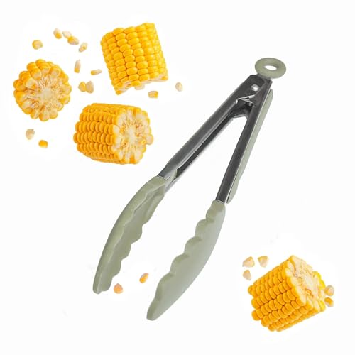 Starpack Get a Grip Silicone Kitchen Tongs (9 Inch) - LFGB Non Toxic, 600°F Heat Resistant, BPA-Free - Heavy-Duty Stainless Steel, Locking - Dishwasher Safe for Nonstick Cookware - color: Sage Green, size: 9" Single