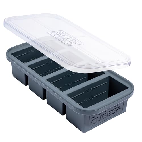 Souper Cubes 1 Cup Silicone Soup Freezer Mold with Lid, Charcoal, 1-Pack - color: Charcoal, size: 1-Pack