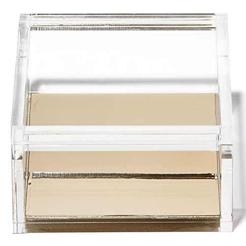 OfficeGoods Acrylic Desk Organizer with Gold Base, Medium - color: Gold, size: Medium