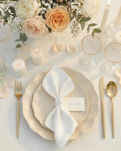 LIYH 24 Pcs Plastic Plates Reusable,Unbreakable Dinner Plates, Scalloped Plastic Plates, Dishwasher Safe,Ivory Plate Sets Perfect for Parties, Birthday, Picnics, BPA Free(12Guests) - color: 24 Beige, size: 24(12 Guests)