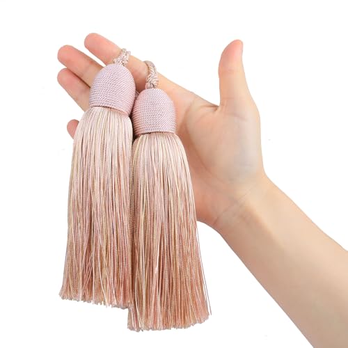 2Pcs Key Tassel with Loop DIY Handmade Craft Accessories - color: Mix Pink