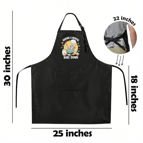 Funny Apron for Men Women,Humorous Kitchen Apron- Grilling Cooking BBQ Accessories, Gift for Dad Husband - color: Having a Mental