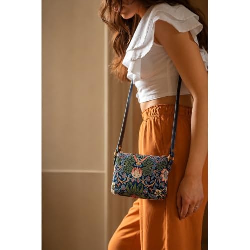 Signare Tapestry Crossbody Bag Sling Shoulder Purse for Women - color: Blue