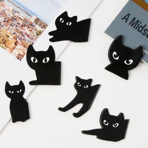 Cat Bookmark Assorted Cute Black Owl Book Marks Magnetic Bookmarks Unique Bookmarks Clip Gifts for Book Lovers Writers Readers Men Women,6 Pieces,Style5