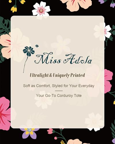 Miss Adola Large Aesthetic Corduroy Tote Bag for Women - color: Hibiscus, size: Medium