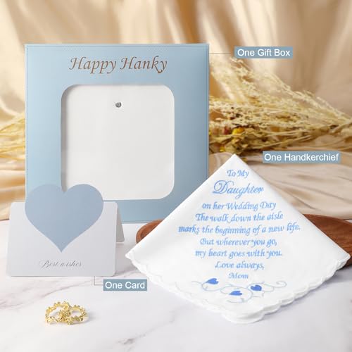 Wedding Handkerchiefs Something Blue Gifts for Bride & Groom - color: Bride Gift from Mom