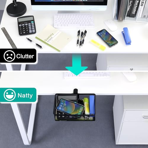 Under Desk Drawer, Clamp on Desk Organizer Under Table Hanging Desk Storage - style: Black - Small