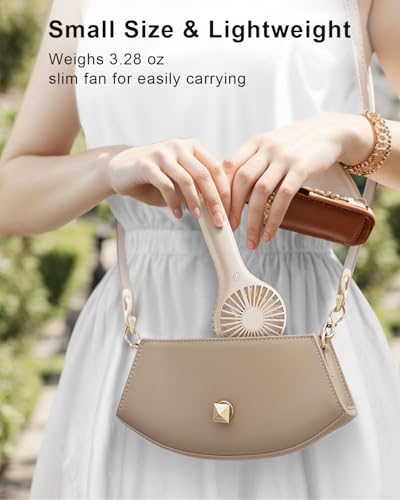 TriPole Portable Handheld Fan Mini Rechargeable Battery Eyelash Fan, Cream - color: Cream(3 Speed)