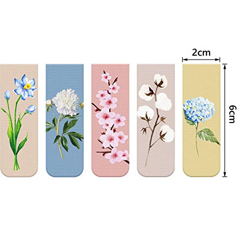 Chinco 10 Pieces Magnetic Bookmarks for Women Magnets Page Markers Clip Assorted Book Markers Set for Teachers Reading Gifts(Sweet Flower) - style: Sweet Flower