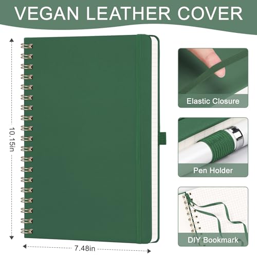 AHGXG Graph Paper Notebook, 140 Pages, B5 (7.6" x 10") - color: Dark Green, style: B5-Graph