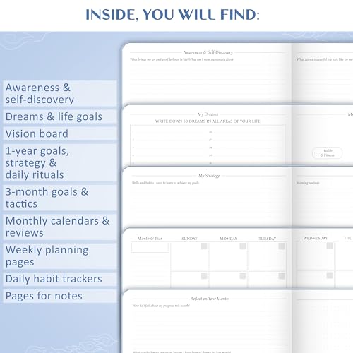Legend Planner Undated, Weekly & Daily Goal Journal, A4 Periwinkle Gold - color: Periwinkle Gold (Undated), size: A4 (8.2'' x 11'')