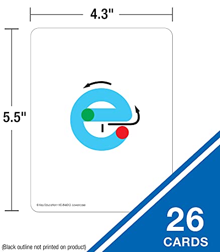 Key Education 26-Piece Textured Touch and Trace Cards Lowercase Letters, Color-Coded Letter Tracing Flash Cards, Multisensory Alphabet Cards for Letter Recognition, Practice Alphabet Writing