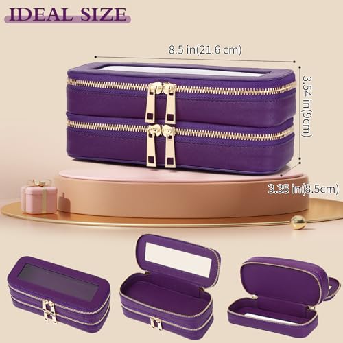 Pinkmik Double Layer Makeup Bag, D.Purple - color: B3/D.Purple, size: 2-Layer SLIM