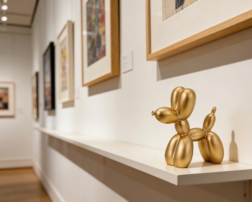4 Inch Matte Gold Balloon Dog Sculpture - color: Gold