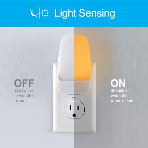 GE SleepLite Plug in Night Light with Dusk to Dawn Sensor, 2 Pack - color: Amber, size: 2 Pack