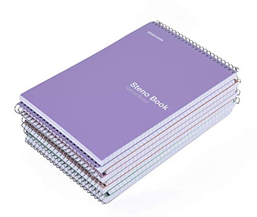Mintra Office Steno Books Set - Top-Spiral Bound, Narrow Ruled, 100 White Tint Sheets, Pastel Covered Notebooks for Office & School, Colorful Lavender, Sage, Salmon, Spring Pink,6"x9", 8 Pack - color: Pastel 8pk, size: Narrow Ruled