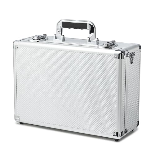 Lockable Trading Sports Card Case Storage Box - color: Silver, size: Large