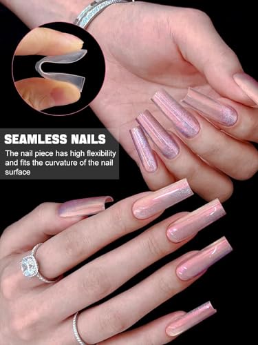 EBANKU 120Pcs Matte Dual Nail Forms Clear Poly Gel Nail Molds - color: Clear