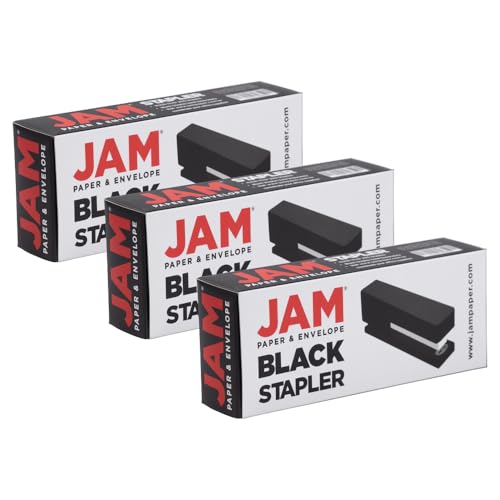 JAM PAPER Modern Desk Stapler - Black - 3/Pack - color: Black, size: Pack of 3