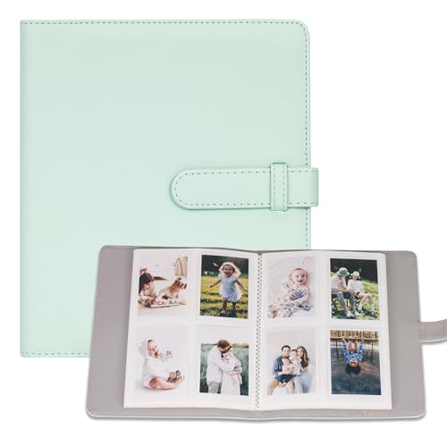 256 Pockets Photo Album for 2x3 Inch Picture, Kpop Photocard, Leather Cover, Photo Album Book Fit for Fujifilm Mini 12/11/9/8/EVO/Link/Liplay Instant Flims (Mint Green) - color: Mint Green, size: 256 Pockets