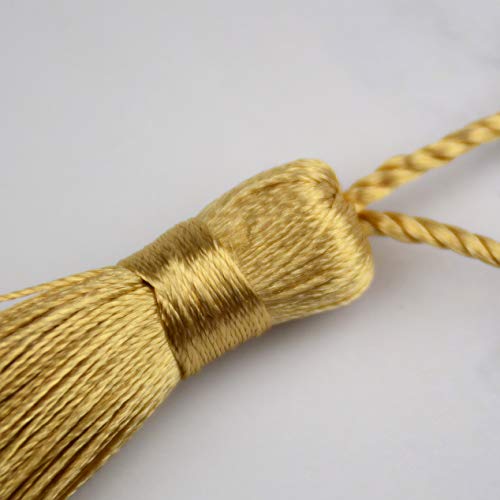 20Pcs 4.3 Inch Silky Mini Craft Tassels for Earrings, Souvenir(Champange) - color: #47champagne