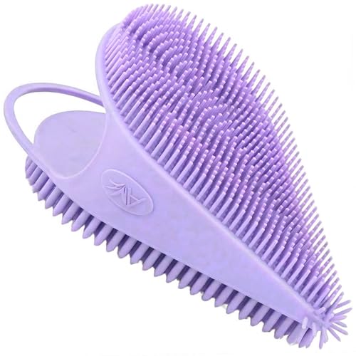 Avilana Silicone Face Scrubber — Dual Sided Facial Cleansing Brush with Nose Tip — Soft Face Exfoliator for Pore Deep Cleaning — Food Grade Face Wash Brush for All Skin Types (Lavender) - color: Lavender