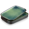 vancasso Stern Serving Platters Set of 4, 11 Inches Rectangular Ceramic Serving Plates, Green Serving Trays for Entertaining - color: Green, size: 4 Pieces