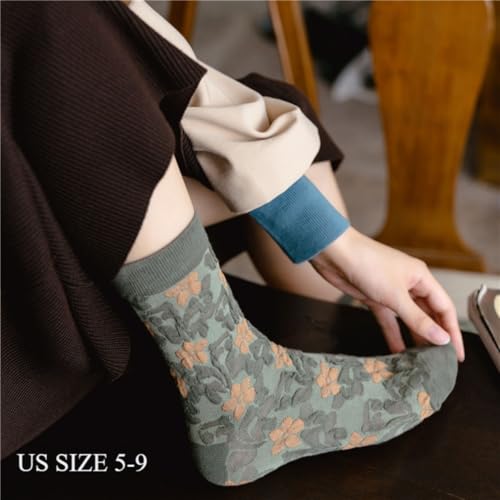 Lavish Lavender Argyle Frill Socks for Women, Dress Socks - color: 5pair-green