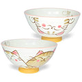 Japanese Rice Bowl Chawan set of 2 4.6" Cat Design MIKE Pink - color: Pink