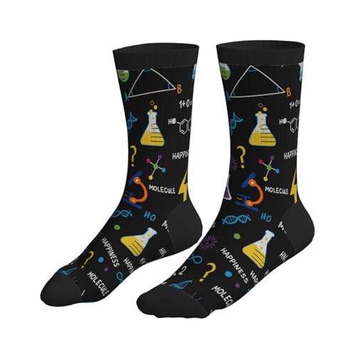 Crew Athletic Socks Funny Crazy Casual Sports Novelty Dress Socks for Women Men Running Hiking - color: Science Chemistry Math