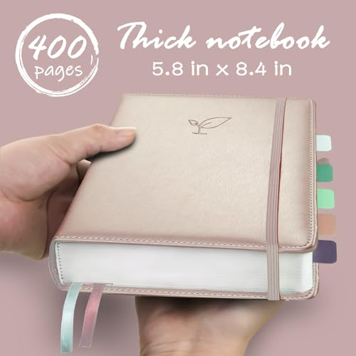 Hoci Poci 400 Pages Lined Journal Notebook, 5.8" x 8.4", Rose Gold - color: Rose Gold, size: Lined-400 Pages (5.7"×8.3")