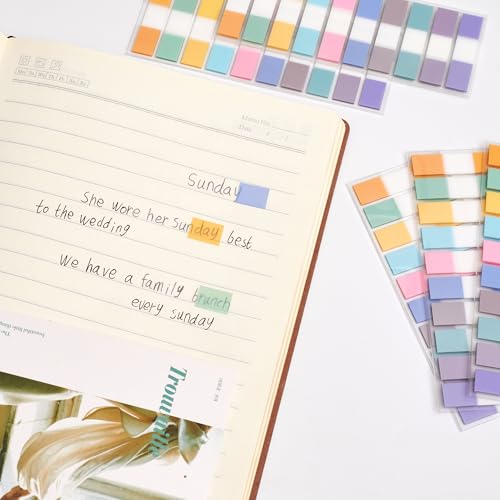 Sticky Tabs Notes Page Marker - 1000Pcs 1.77-Inch Repositionable Sticky Index Tabs Colorful Page Tab for Annotating Books, Files and Notebook Dividers, Teacher School Office Supplies,Study Aids - color: Pastel
