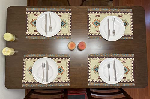 Aztec Southwest Geometric Placemats, Set of 4, 18x13 Inches - color: Aztec-placemat