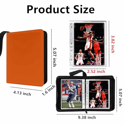 Mini Card Binder, 1-Pocket Super Lightweight Zipper Binder Holds 80+ Trading Cards, Small Cards Binder for TCG, MTG, Sports & Game Cards, Portable Gift for Girls & Collectors (Orange) - color: Orange