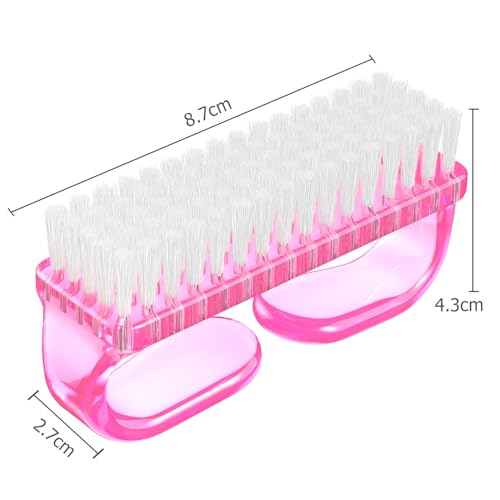 Larbois Handle Grip Nail Brush, Hand Fingernail Brush Cleaner Scrubbing Kit Pedicure for Toes and Nails Men Women (4 Pack) - color: Color-4