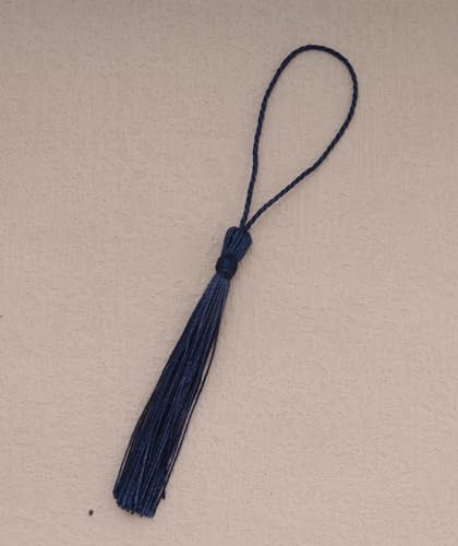 30 Pcs Mini Tassels Soft Flossy Bookmark Small Handmade Craft (Dark Blue) - color: Dark Blue