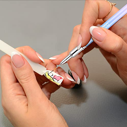 Liner Brush for Nails, 6 Pcs Thin Nail Art Brushes - color: Blue2