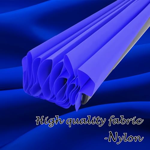 4 Pack Large Folding Hand Fan, Blue Chinese Kung Fu Tai Chi Fan Nylon-Cloth rave Fan For Men And Women Performance, Dance, Decorations, Festival, Gift (4p Folding fan blue) - color: 4p Folding fan blue