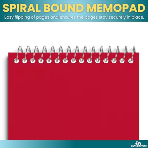 1InTheOffice Wirebound Memo Pads, 4" x 6", College, Assorted, 50 Sheets/Pad, (10 Pads)