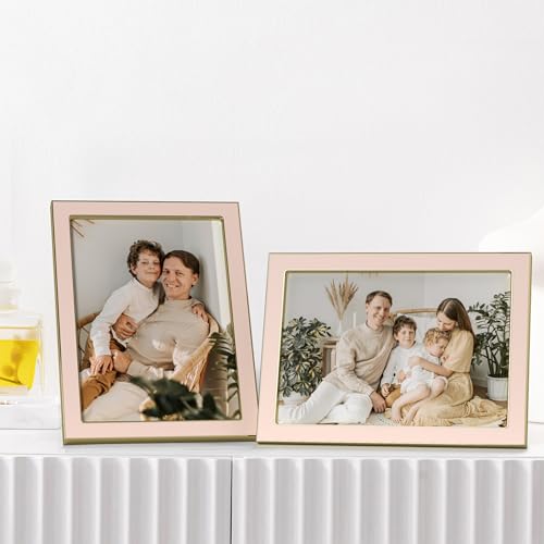 eletecpro 4x6 Enamel Picture Frame with Real Glass Cover, Pink, 2-Pack - color: Pink, size: 4x6