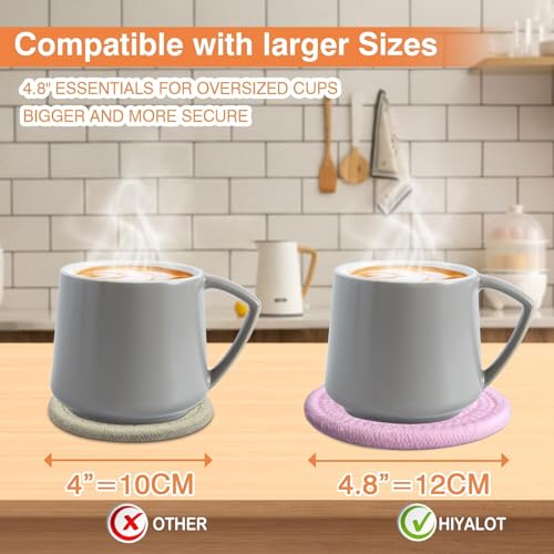 4.8" Sakura Pink Cotton Coasters for Drinks Set of 2 - Soft Absorbent Fabric Drink Pads for Coffee Cups, Boho Pastel Mug Mats for Desk, Nightstand, Dorm & Home Decor – Minimalist & Gift-Ready - color: Skura Pink