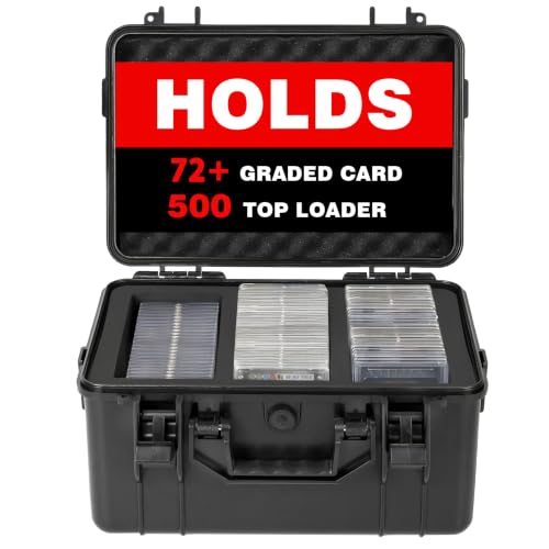 Graded Card Case, Waterproof Trading Card Storage Box for Card Slab - size: L (holds 72+ Graded Cards-waterproof)